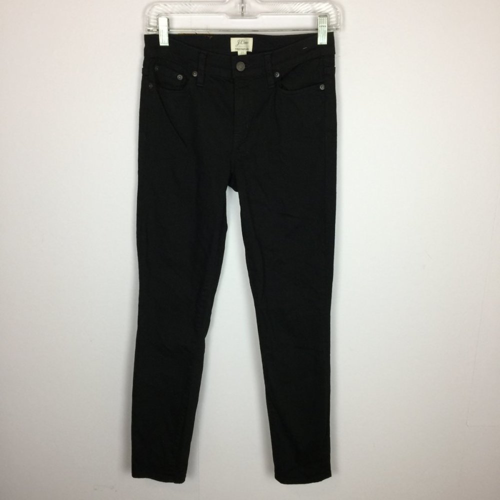 J Crew Toothpick Skinny Jeans Size 27 Womans Black Wash Denim Mid Rise Stretch